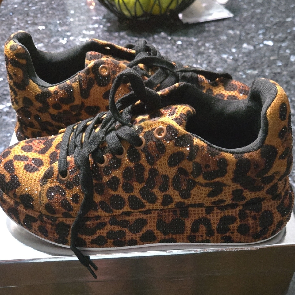 Leopard Print Kids Sneakers
